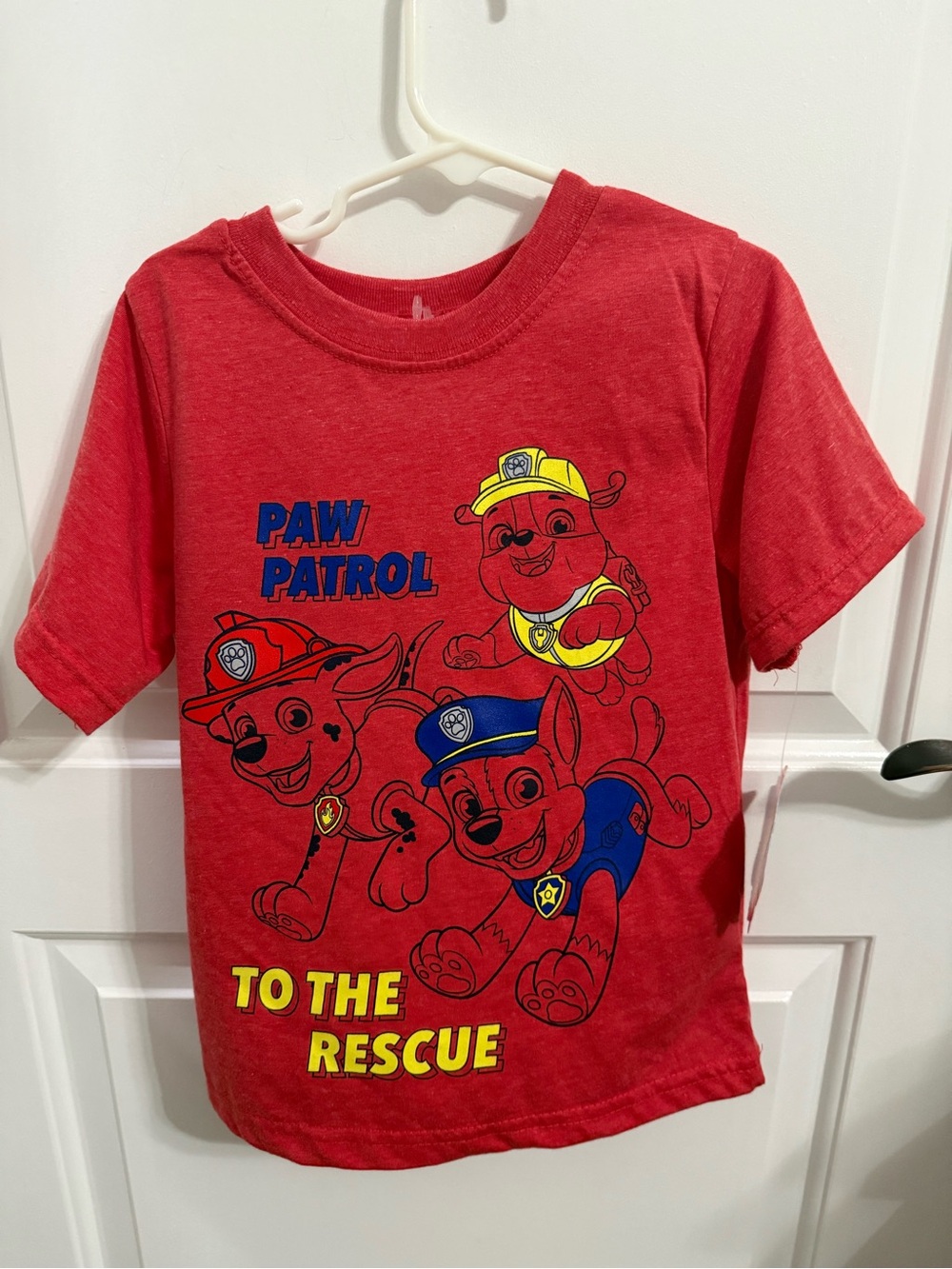 Nickelodeon Paw Patrol Red Graphic Tee with Yellow & Blue Accents
